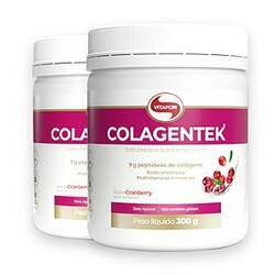 Kit 2 Colágeno Hidrolisado Colagentek Vitafor 300g Cranberry