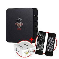 Kit TV Box MXQ Pro 4K Android 8 1 Teclado Air Mouse LED IR Adaptador HDMI / RCA AV