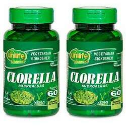2 Potes de Clorella 120 cápsulas (500mg) - Unilife