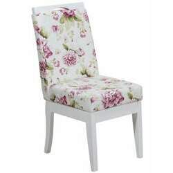 Cadeira Komfort - Branca com Floral Lilás Opções
