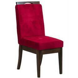 Cadeira Komfort - Verniz Capuccino e Vermelho Opções
