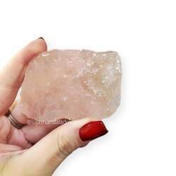 Pedra Bruta Unitária de Quartzo Rosa Cristal Natural - G
