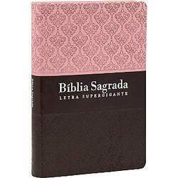 Bíblia Sagrada Letra Supergigante - ARC - Com índice - Rosa e Marrom
