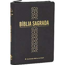 Bíblia Sagrada Letra Grande - com zíper - ARC - Linha Ouro - Preta