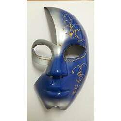 Mascara Meia Face Azul C/ Vareta Carnaval Un