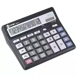 Calculadora de Mesa 12 Dígitos Preto com Alimentação Solar ou a Pilha - CM40