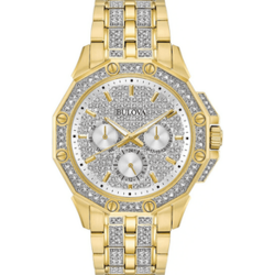 Relógio Masculino Crystal Bulova Dourado 98C126N