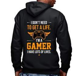 Blusa Moletom I'm a gamer, I have lots of lives Masculina com Capuz e Zíper