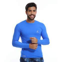 Camisa UV Masculina Com Proteção Solar Fator 50 Azul Royal