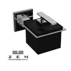 Saboneteira Líquida Fixa Polido/Cromo/Preto Jazz Zen Design BA0032