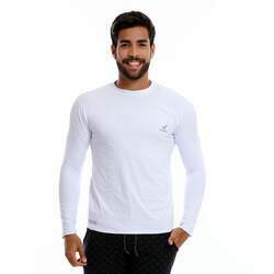 Camisa UV Masculina Com Proteção Solar Fator 50 Branca