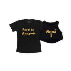 Kit Cropped Preto e Camiseta Preta - Seta Menina