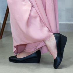 Sapato Feminino Confortável Para Pés Doloridos Salto Anabela AA3811