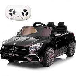 Carro Elétrico Infantil Mercedes Benz a Bateria 12V Motor Duplo, MP3, AUX e LED, AVRCECI, Preto