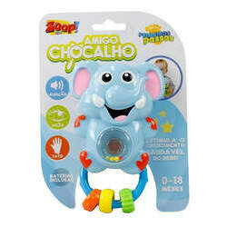 Chocalho C/ Som E Luz Para Bebê - Elefante - Zoop Toys