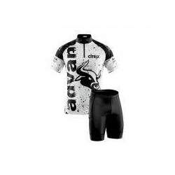 Conjunto Camisa E Bermuda Ciclismo Redbull Advance Branca E Preto