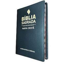 Bíblia Sagrada Slim Índice Harpa Cristã Preta Cpad Coverbook