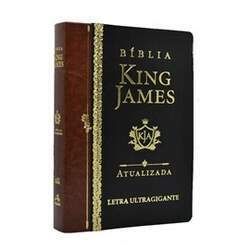 Bíblia King James Atualizada KJA Letra Ultra Gigante Capa Preta e Marrom