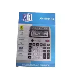 Calculadora xh-8101-12 c/ visor duplo / identificador de notas 12 digitos 2 pilhas aa