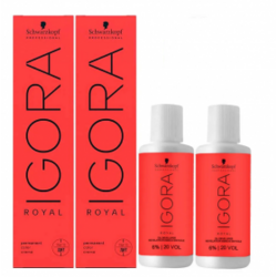 Kit Coloração de Cabelo Igora Royal 2un 7-00 2un Ox Água Oxigenada 60ml