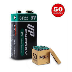 Bateria 9v Power Pilha Sensor Controle Caixa C/ 50 Peças