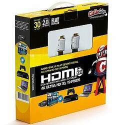Cabo HDMI 2 0 Flat Desmontável,19 Pinos, 4K, Ultra HD, 3D - 30 Metros