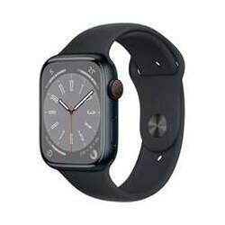 Apple Watch Series 8 (GPS + Cellular 45 mm) Caixa de Alumínio Meia-noite, Pulseira Esportiva Meia-noite