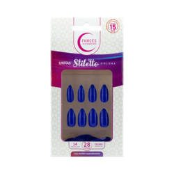 Unhas Fhaces Stiletto Colors Azul Safira 28 unidades (UE1304)
