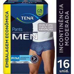 Fralda Calça Geriátrica Masculina Tena Pants Men P/M 16 unidades