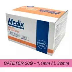 Cateter MEDIX 20G - Caixa com 100 Unidades