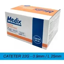 Cateter MEDIX 22G - Caixa com 100 Unidades