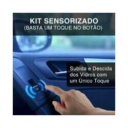 Kit Vidro Elétrico Uno Fiorino 2004 A 2013 4 Portas Sensorizado Dianteiro + Alarme Sistec Sxt 986