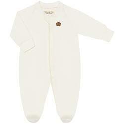 Macacão longo c/ zíper para bebê em algodão egípcio Marfim - Mini & Co