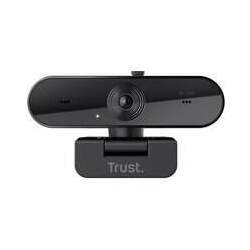Webcam Trust Taxon Eco 2K QHD, 2560x1440p, USB, Microfone Duplo e Filtro de Privacidade, Preto - 24732