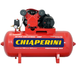 Compressor de Ar 10 Pés 110 Litros 140 Lbs Monofásico 110/220V 10/110 RED - Chiaperini