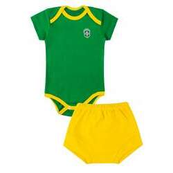 Conjunto Body Curto Brasil verde e Amarelo