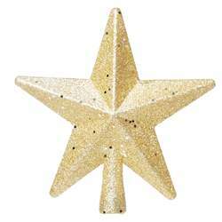Ponteira de Estrela com Glitter Ouro 20cm - 1712688 - CROMUS