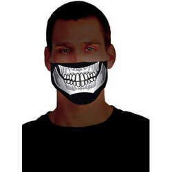 Meia máscara de esqueleto luminoso para adulto