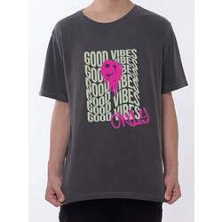 Camiseta Good Vibes Smile - Chumbo