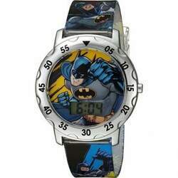 Relógio de Quartzo Digital para Crianças de 5 até 15 Anos, Accutime Batman, Branco