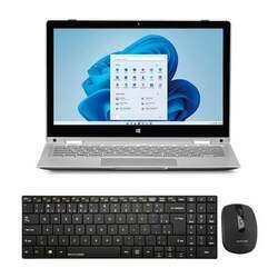 Notebook M11W Prime 2 em 1 com Windows 11 Home - Compre e Ganhe Teclado Mouse Sem Fio 2,4 Ghz 1600 DPI Usb Preto Slim - TC202K