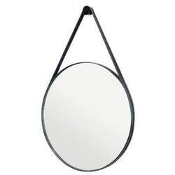 Espelho Adnet Couro - Com Alça - Redondo - 60CM