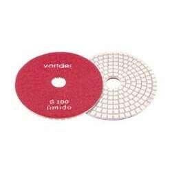 Disco Diamantado Polimento 101mm Grão 100 Vermelho Furo 18mm com Velcro - VONDER