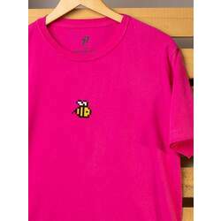 Camiseta Abelha Pixel - Pink Plus Size