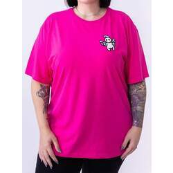 Camiseta Art Black and White - Pink Plus Size
