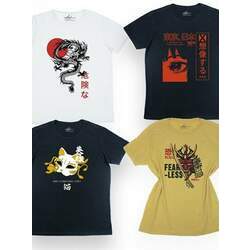 Kit de 4 Camisetas - Japan - 100% Algodão - Gola Redonda