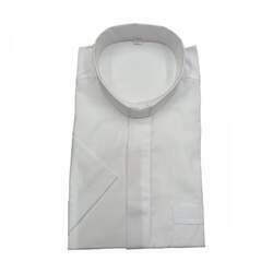 Camisa Clerical Manga Curta Italiana Branca