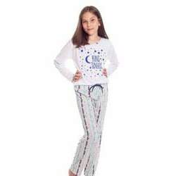 Pijama Infantil Feminino Longo Mãe e Filha Malha Estampada Unica Estrelas