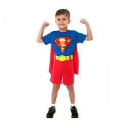 Fantasia Infantil - Super Homem Curto - Tamanho M (6 a 8 anos) - 10275 - Sulamericana