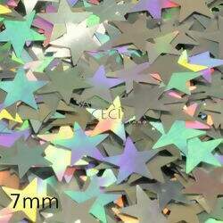Confete para Balões Estrela 7mm 15g - Holográfica Prata